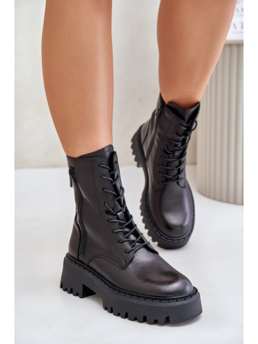 BIG STAR SHOES Кожени Топли Ботуши Работници За Жени Big Star