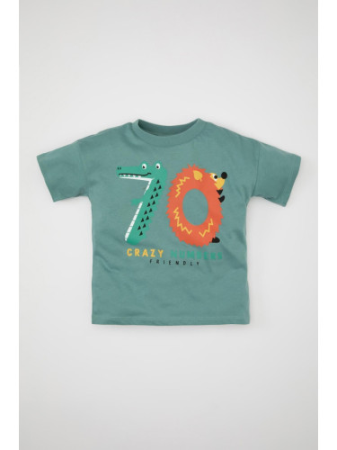 DEFACTO Baby Boy Crew Neck Printed Short Sleeve T-Shirt