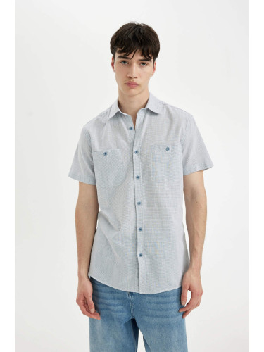 DEFACTO Slim Fit Cotton Striped Short Sleeve Shirt