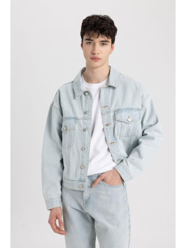 DEFACTO Relax Fit Buttoned Pocket Jean Jacket