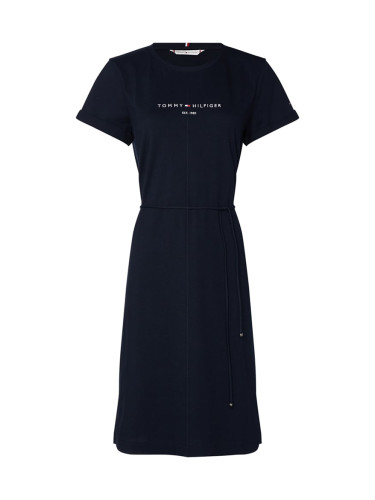 Tommy Hilfiger Dress - TH ESS HILFIGER REG C-NK DRS SS blue