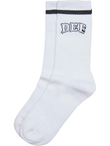 White DEF College Socks