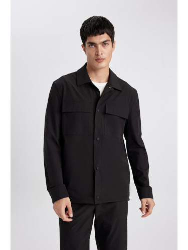 DEFACTO Regular Fit Polo Neck Shirt Jacket