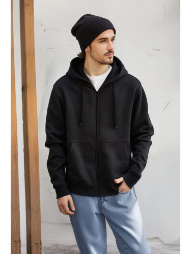 Trendyol Anthracite Melange Basic Regular Cut Zippered Sweatshirt