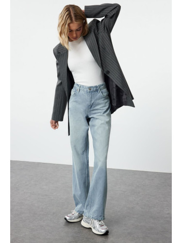 Trendyol Light Blue More Sustainable Normal Waist Wide Leg Jeans