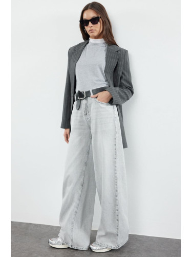 Trendyol Gray High Waist Extra Wide Leg Jeans