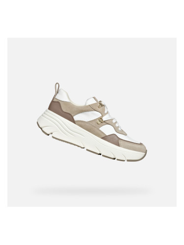 White-beige women's sneakers Geox Diamanta - Women's