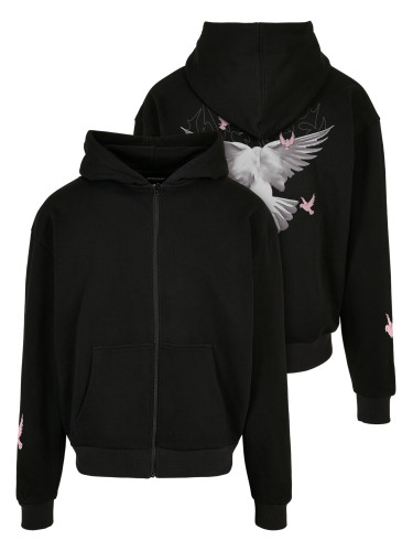 Doves Oversize zip-up hoodie black