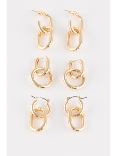 DEFACTO Woman's 3-Piece Gold Hoop Earring