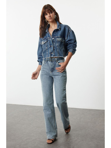 Trendyol Blue High Waist Wide Leg Jeans