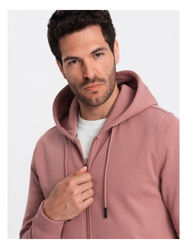 Ombre BASIC men's unbuttoned cotton sweatshirt - dark pink