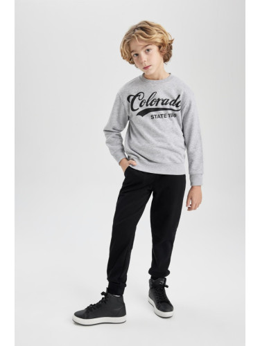 DEFACTO Boy Printed Sweatshirt Tracksuit Bottom 2-Piece Set