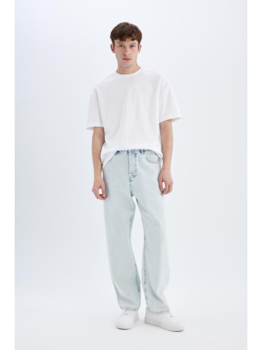 DEFACTO Baggy Fit Wide Pattern Normal Waist Wide Leg Jean Trousers