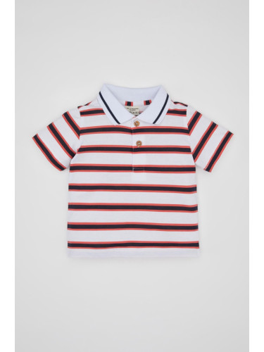 DEFACTO Baby Boy Striped Pique Short Sleeve Polo T-Shirt