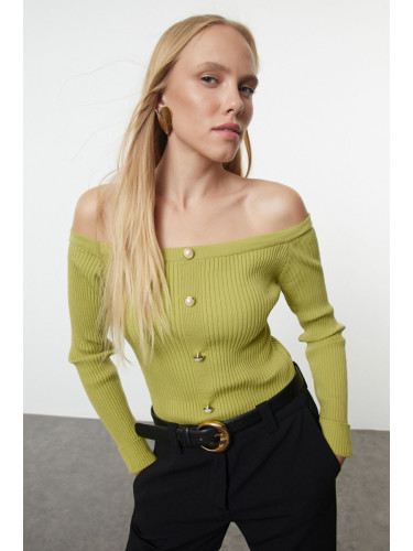 Trendyol Green Carmen Collar Knitwear Cardigan