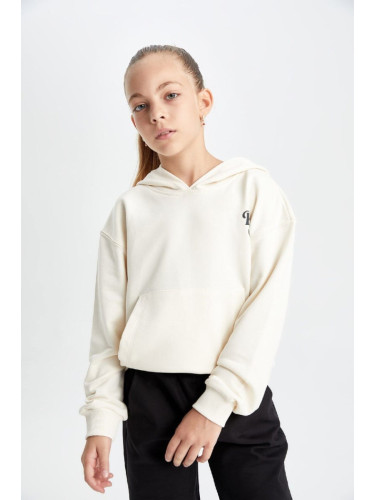 DEFACTO Girls Hooded School Sweatshirt