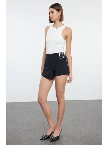 Trendyol Black Thick Belt Detailed Super Mini Woven Shorts Skirt