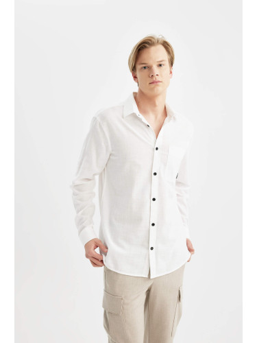 DEFACTO Regular Fit Cotton Long Sleeve Shirt