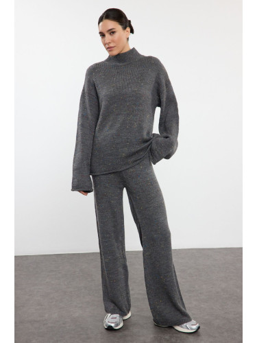 Trendyol Anthracite Wool Gradient Knitwear Top-Top Set