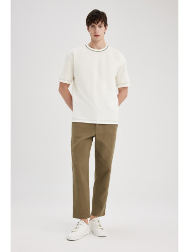 DEFACTO Regular Fit Straight Leg Cotton Trousers