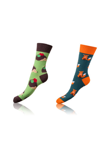 Bellinda 
CRAZY SOCKS 2x - Cheerful Socks 2 Pairs - Orange - Light Green