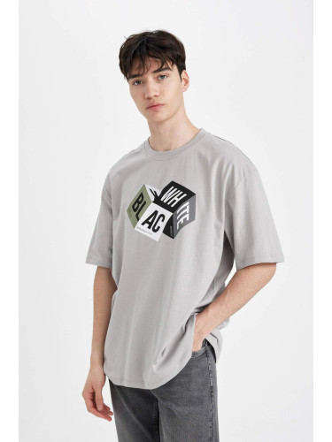 DEFACTO Oversize Fit Crew Neck Printed T-Shirt