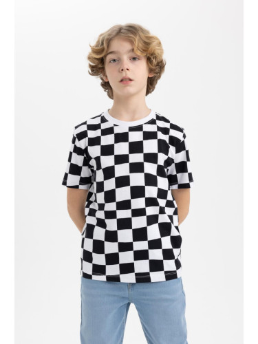 DEFACTO Boy's Crew Neck Printed Short Sleeve T-Shirt