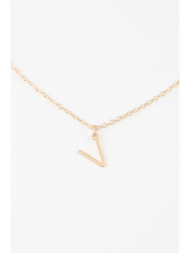 DEFACTO Women's V Letter Gold Necklace