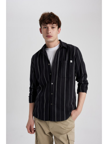 DEFACTO Regular Fit Striped Cotton Long Sleeve Long Sleeve Shirt