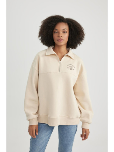 DEFACTO Polo Collar Thick Sweatshirt