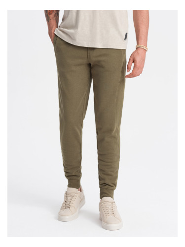 Ombre Men's BASIC cotton jogger sweatpants - olive