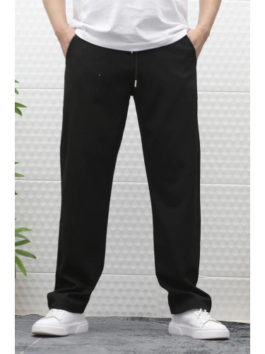 50373 Dewberry Elastic Waist Mens Trousers-BLACK