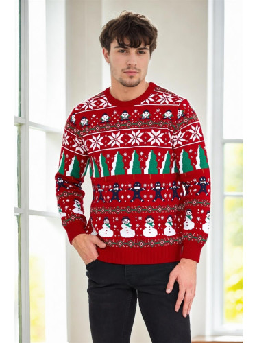 82363 Dewberry Christmas Mens Sweater-RED