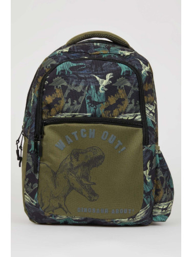 DEFACTO Boys Dinosaur Patterned Canvas School Bag