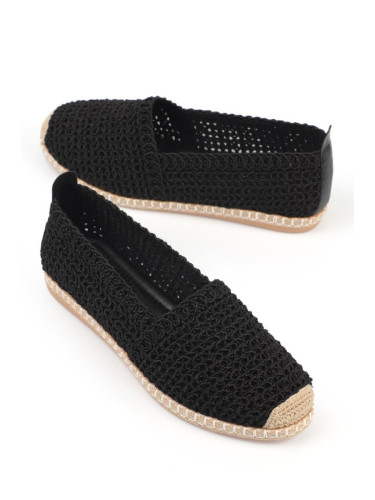 Capone Outfitters Capone Women's Oval Toe Black Slip On Thread Espadrilles