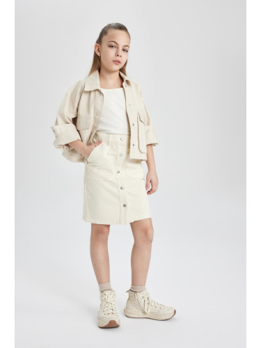 DEFACTO Girl's Buttoned Skirt