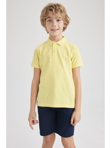 DEFACTO Boy's Pique Short Sleeve Basic Polo T-Shirt