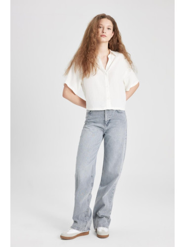 DEFACTO 90's Wide Leg High Waist Wide Leg Long Jean Pants