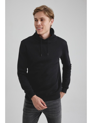 DEFACTO Regular Fit Shawl Collar Thick Sweatshirt