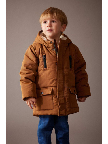 DEFACTO Baby Boy Water Repellent Fleece Lined Hooded Coat