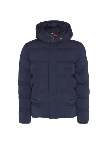 Tommy Hilfiger Jacket - HOODED STRETCH BOMBER blue