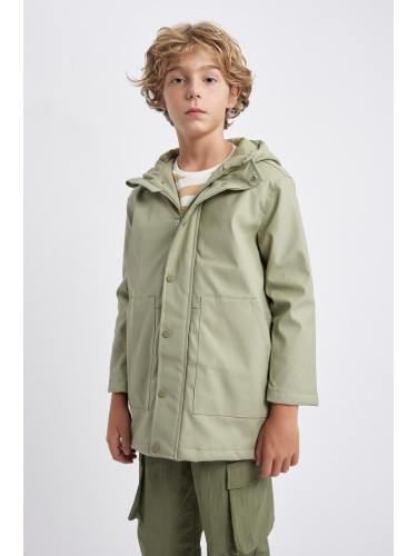 DEFACTO Boy's Water Repellent Hooded Raincoat