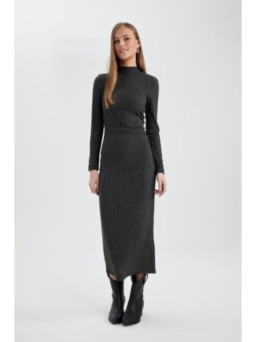 DEFACTO Bodycon Half Turtleneck Long Sleeve Maxi Dress