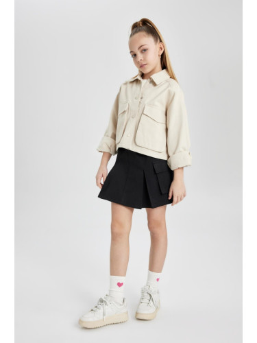 DEFACTO Girl's Cotton Cargo Pocket Skirt