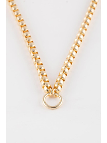 DEFACTO Women's Thick Chain Ring Detailed Gold Necklace