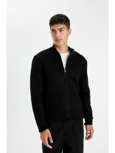 DEFACTO Standard Fit Turtleneck Knit Cardigan