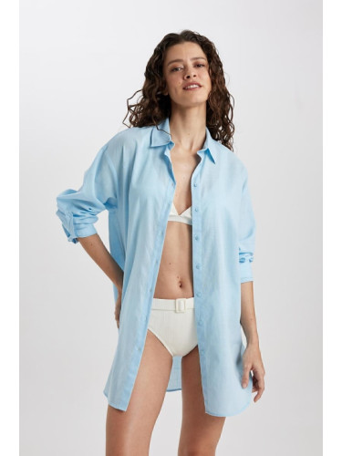 DEFACTO Fall In Love Regular Fit Cotton Beach Shirt