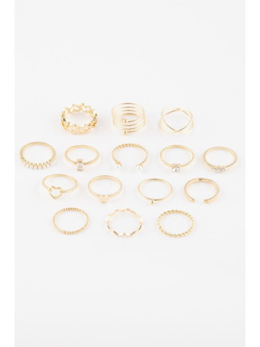 DEFACTO Women's 12-Piece Gold Ring