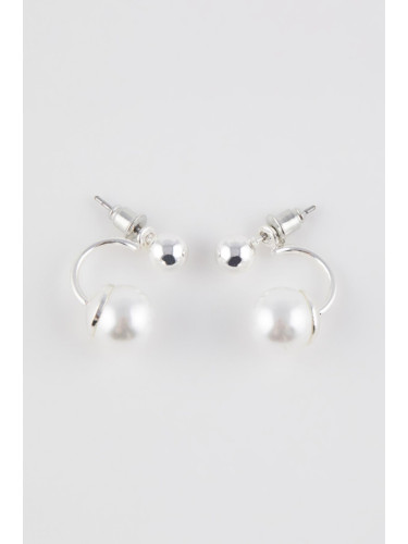 DEFACTO Women's Pearl Detailed Silver Earrings