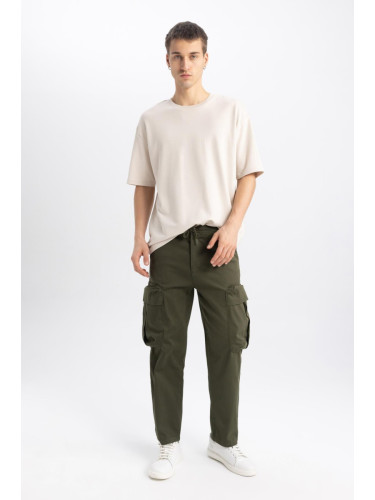 DEFACTO Rustic Loose Fit Cargo Pocket Gabardine Trousers